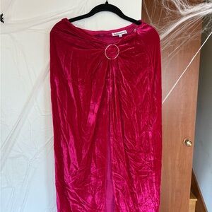 Reformation Fuchsia Velvet Maxi Skirt
